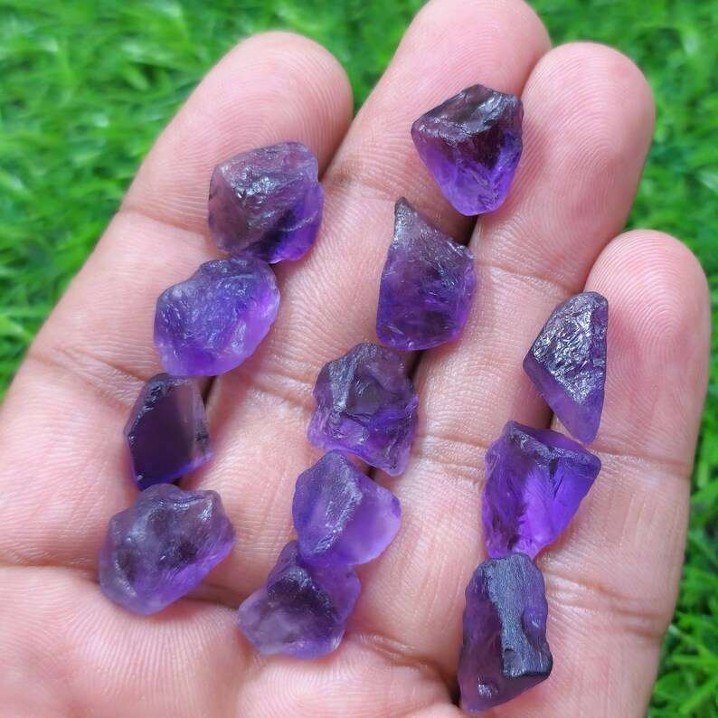 Amethyst Rough Kanela ,Size 13-15 MM Fantastic Quality ,Natural Purple Amethyst Gemstone