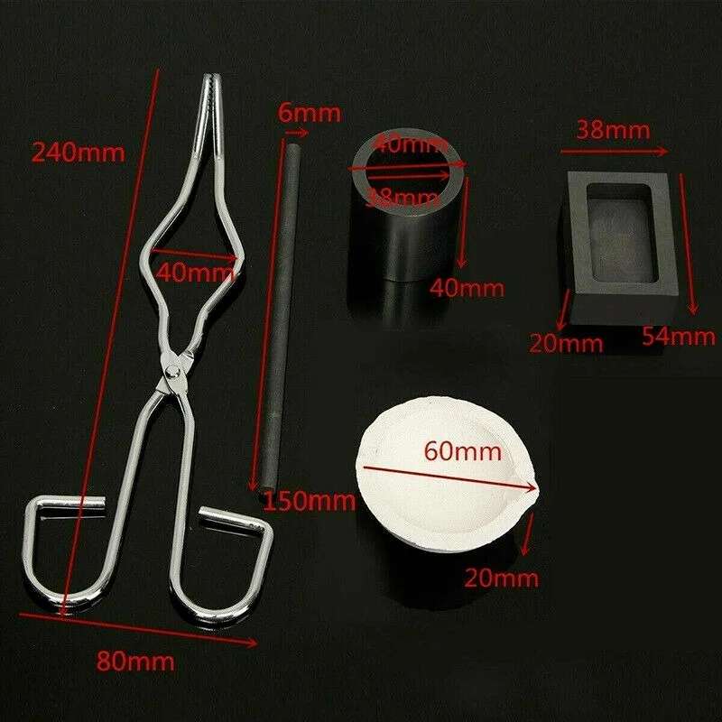 5pcs Graphite Crucible Set,Gold Ingot Mold Set Jewelry Design