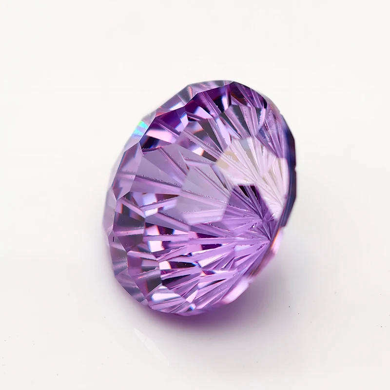 2.76Ct Purple Cubic Zirconia Pyrotechnic Cut Round shape 7mm