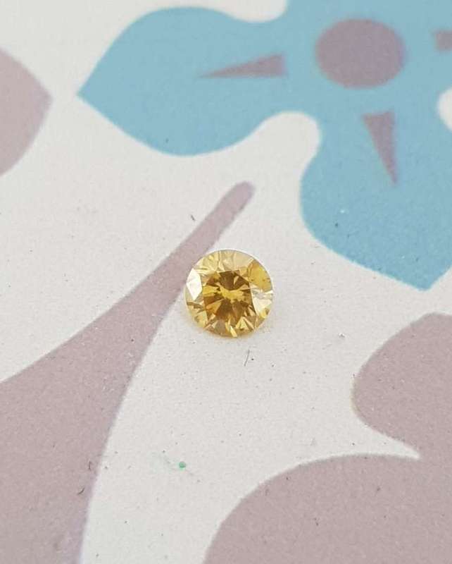 0.26ct Diamond Round Cut Canary Yellow SI1 Loose Natural