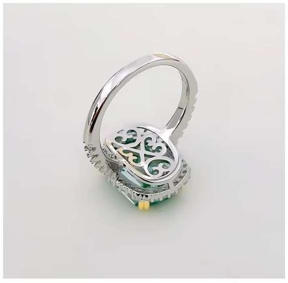 Light Green Cocktail Ring 925 Sterling Silver Gemstone
