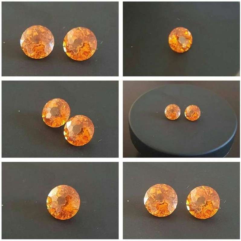 4.31ct Mandarin Garnets Pair Fanta Orange Namibia Gem Good Sparkling Natural