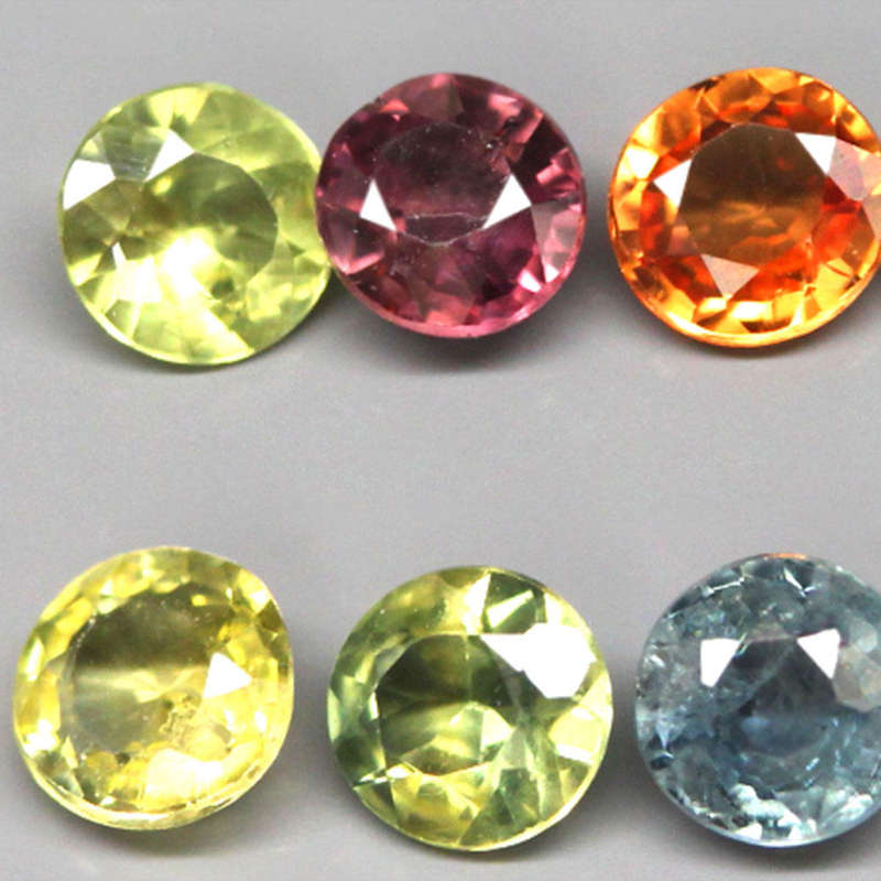1.20Ct. Sapphire Muti-Color Round **10 Pieces** Unheated Songea Tanzania Ravishing