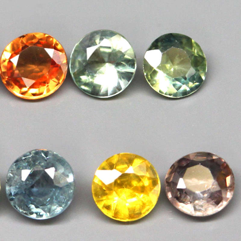 1.20Ct. Sapphire Muti-Color Round **10 Pieces** Unheated Songea Tanzania Ravishing
