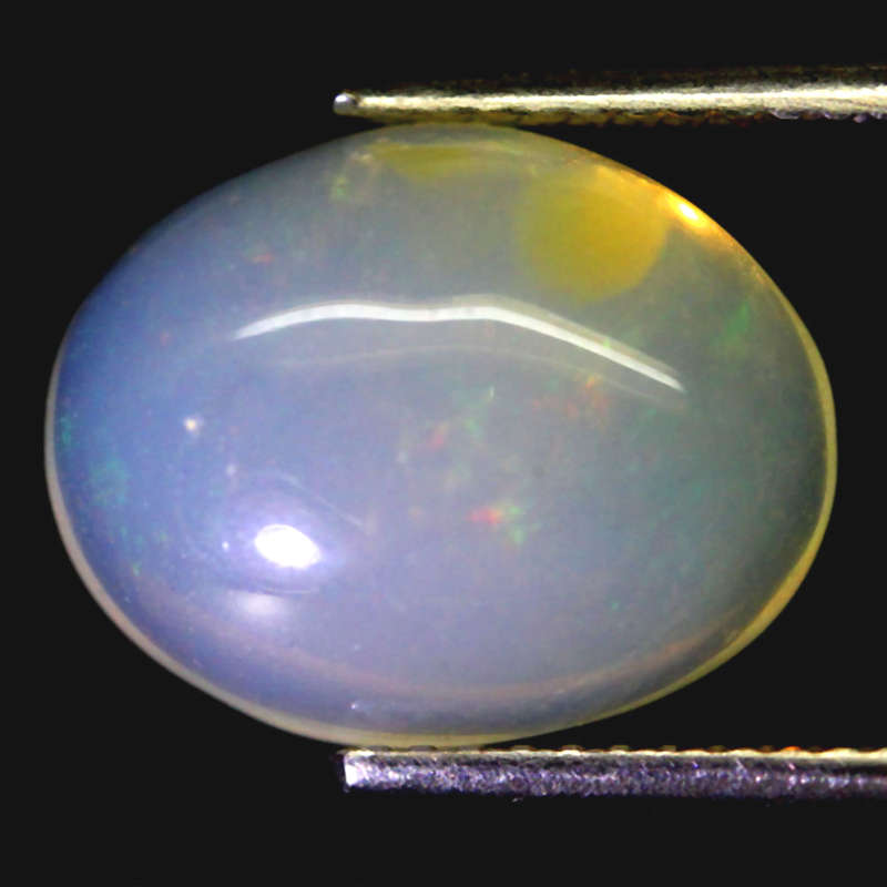 3.91Ct. Gemstone Opal Oval Cabochon Multi Colors Glittering Rainbow 3D Ethiopian