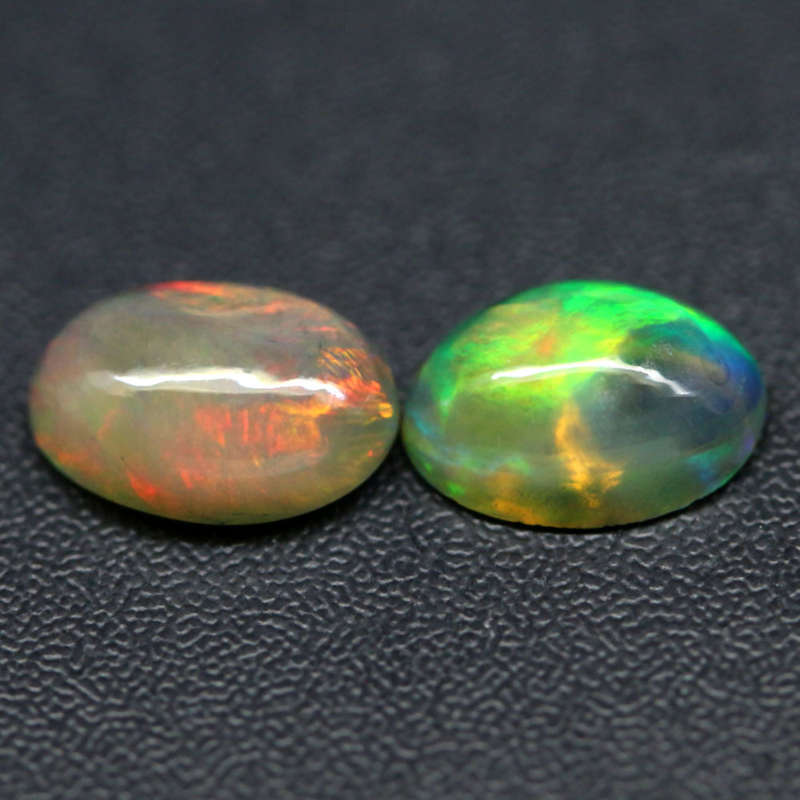 1.12Ct.  Opal Oval Cabochon Multi Colors Glittering Rainbow 3D Ethiopian Gemstone