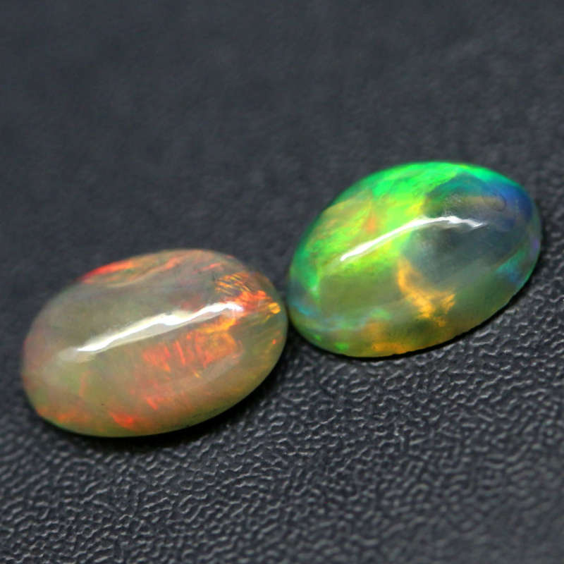 1.12Ct.  Opal Oval Cabochon Multi Colors Glittering Rainbow 3D Ethiopian Gemstone