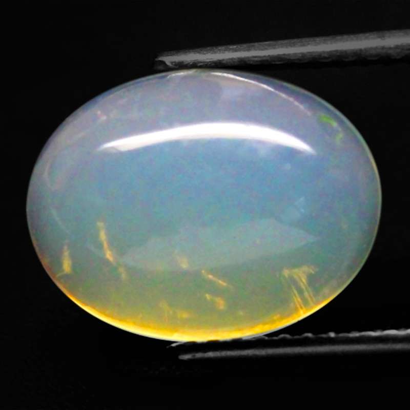3.0Ct.  Opal Oval Cabochon Multi Colors Glittering Rainbow 3D! Ethiopian Natural