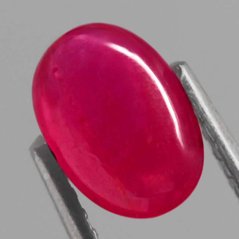 1.14Ct.  Ruby Reddish Pinkish Red Oval Cabochon Normal Heated Tanzania
