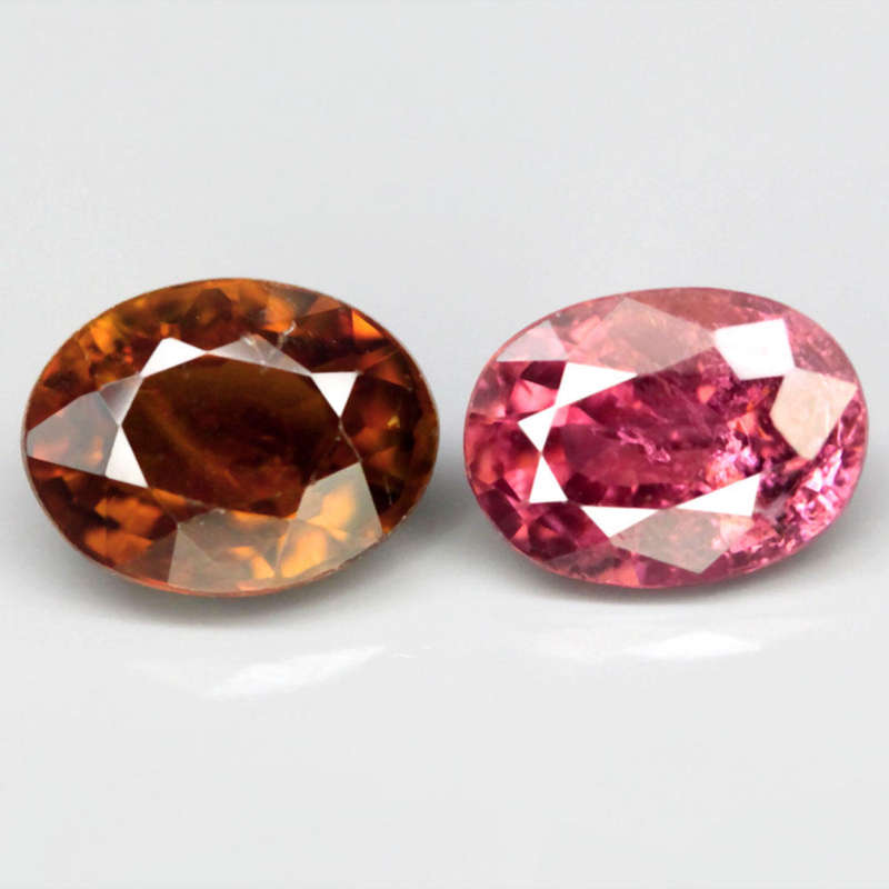 1.45Ct. Tourmaline Champagne & Pink Oval Untreated Mozambique Natural Gemstone