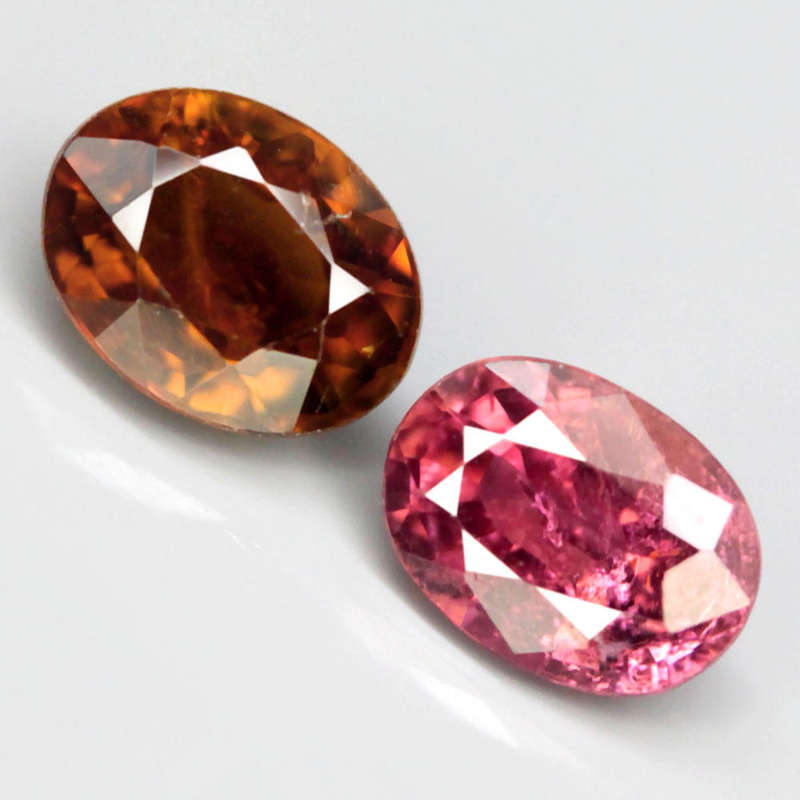 1.45Ct. Tourmaline Champagne & Pink Oval Untreated Mozambique Natural Gemstone