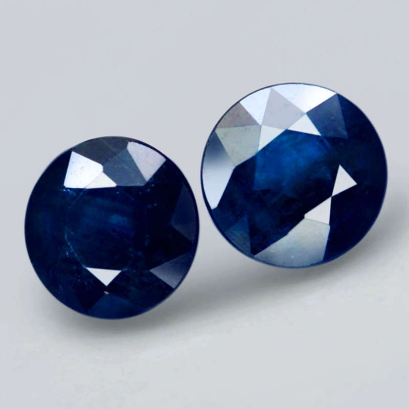 0.88Ct.  Sapphire Blue Round **PAIR**Normal Heated  Ravishing Natural Gemstone