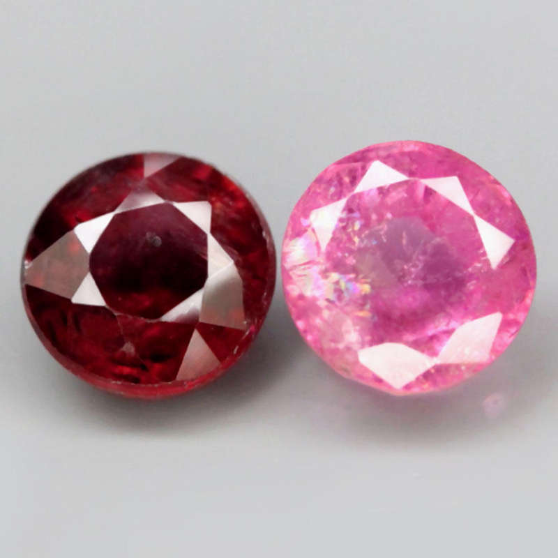1.25Ct. Tourmaline Pink & Red Round Unheated Mozambique Ravishing Natural Gemstone