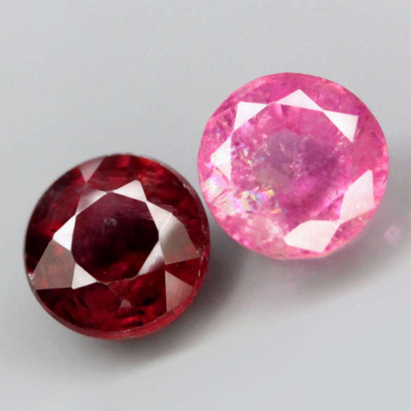 1.25Ct. Tourmaline Pink & Red Round Unheated Mozambique Ravishing Natural Gemstone