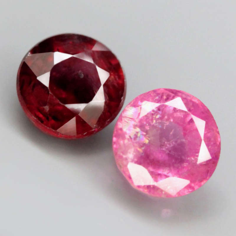 1.25Ct. Tourmaline Pink & Red Round Unheated Mozambique Ravishing Natural Gemstone
