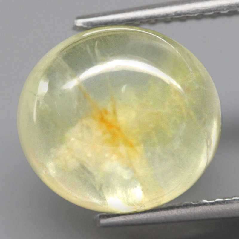 4.93Ct.  Aquamarine Yellow Green Oval Cabochon Unheated Brazil Natural Gemstone