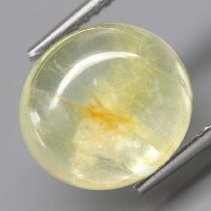 4.93Ct.  Aquamarine Yellow Green Oval Cabochon Unheated Brazil Natural Gemstone