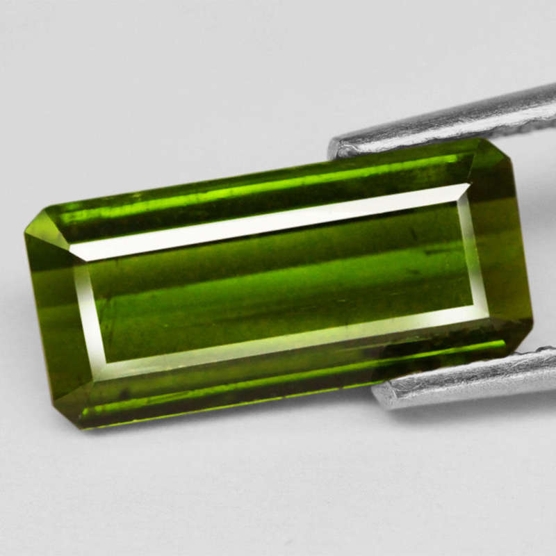 1.84Ct.  Tourmaline Green Emerald Cut Unheated Mozambique Natural Gemstone
