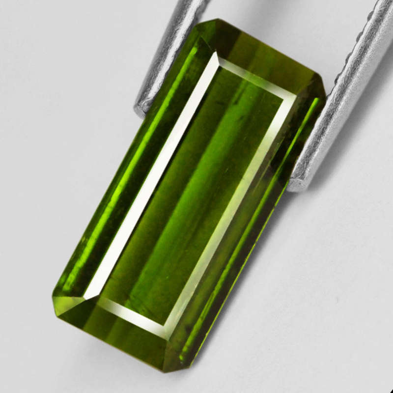 1.84Ct.  Tourmaline Green Emerald Cut Unheated Mozambique Natural Gemstone