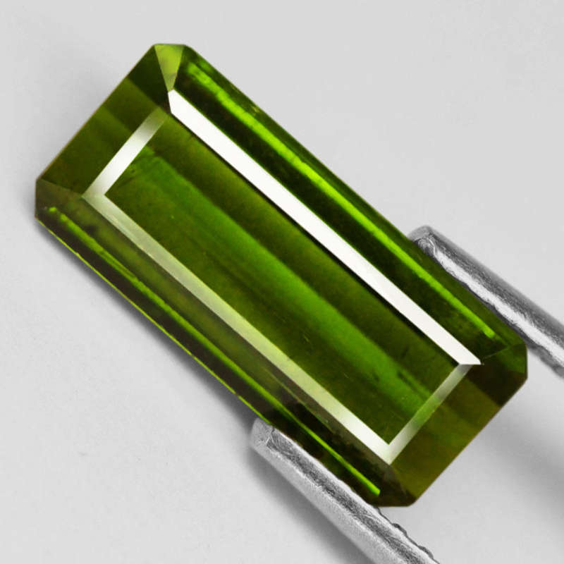 1.84Ct.  Tourmaline Green Emerald Cut Unheated Mozambique Natural Gemstone