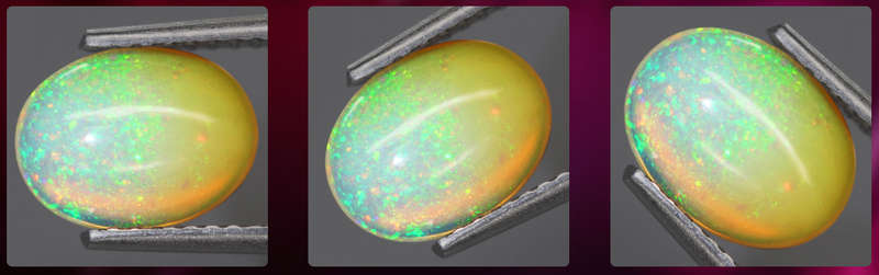 1.04Ct.  Opal Oval Cabochon Multi Colors Glittering Rainbow 3D! Ethiopian Natural