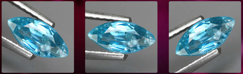 0.91Ct. Zircon Blue Marquise Only Heated Cambodia Gem Ultra Lustrous Ravishing!
