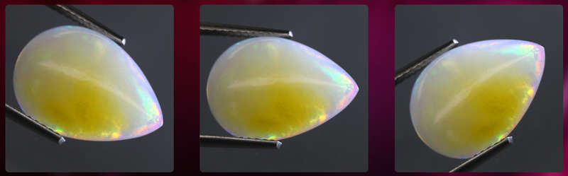 3.25Ct. Opal Pear Cabochon Multi Colours Glittering Rainbow 3D! Ethiopian Natural