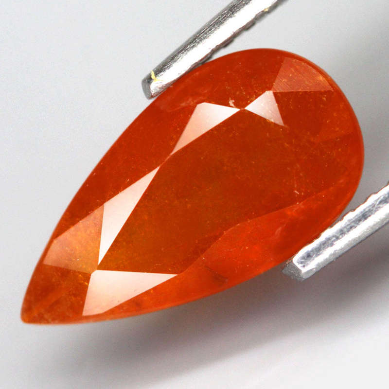 2.43Ct.  Spessartine Garnet Orange Pear Facet Namibia Sparkling Natural Gemstone