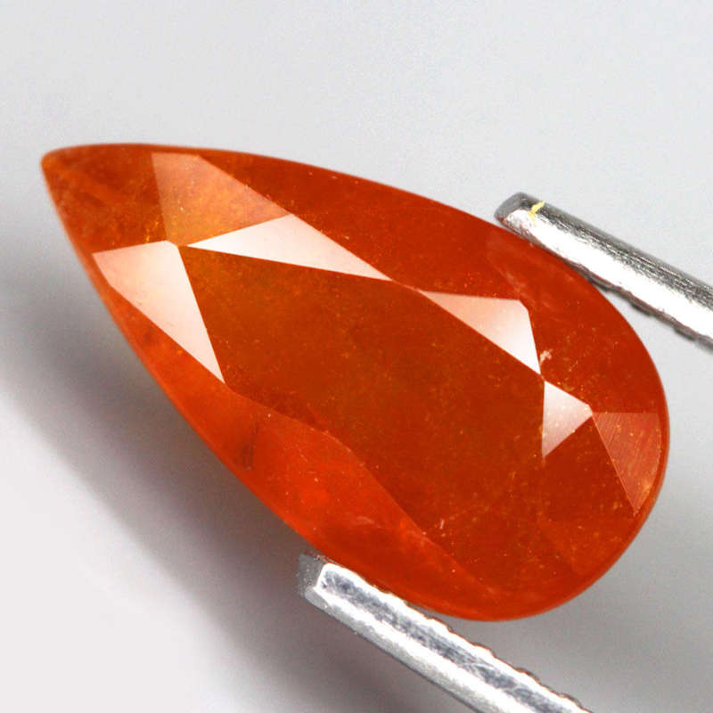 2.43Ct.  Spessartine Garnet Orange Pear Facet Namibia Sparkling Natural Gemstone