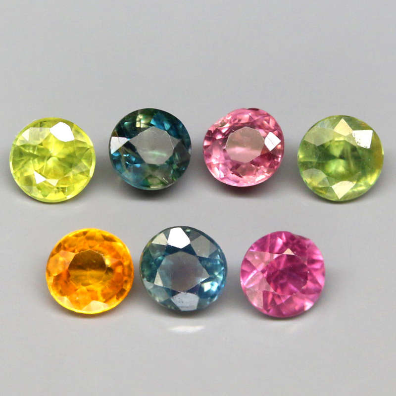 1.32Ct.  Sapphire Muti-Color Round Unheated Tanzania Ravishing Natural Gemstone