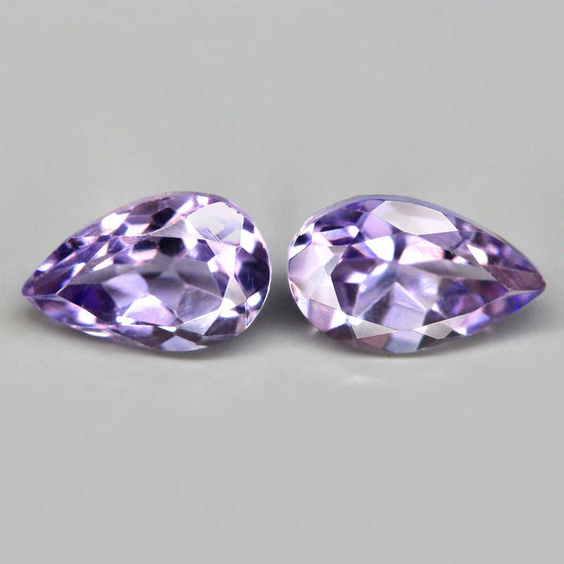 1.54Ct. Amethyst Top Purple Pear **PAIR**Brazil Beautiful For Your Jewelry!Natural