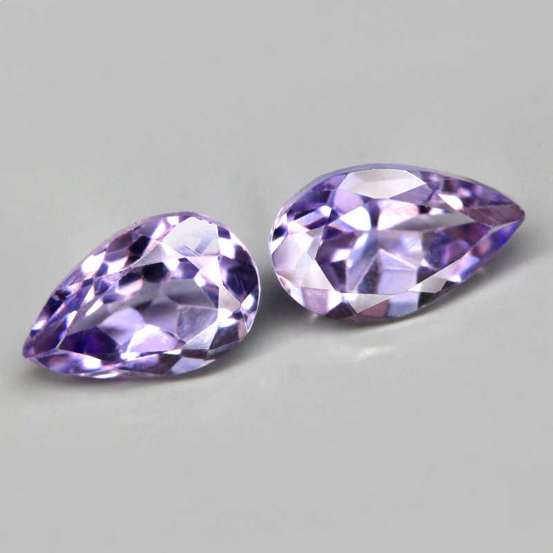 1.54Ct. Amethyst Top Purple Pear **PAIR**Brazil Beautiful For Your Jewelry!Natural