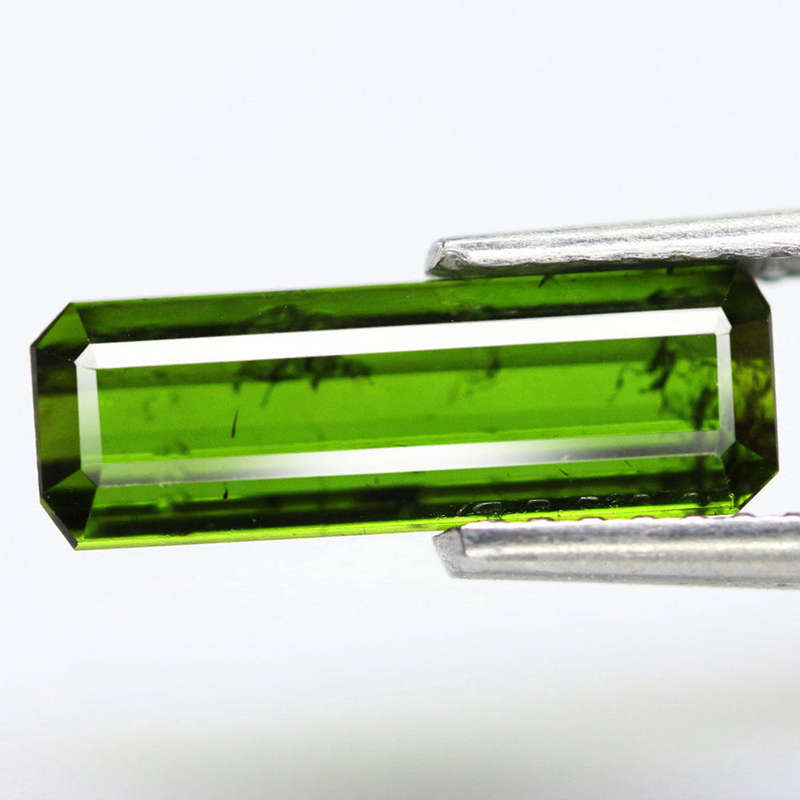 1.78Ct.  Tourmaline Green Color Emerald Cut Unheated Mozambique Natural Gemstone