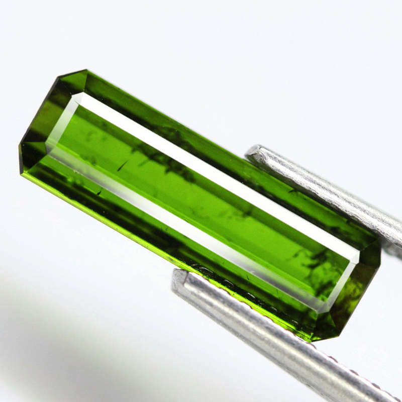 1.78Ct.  Tourmaline Green Color Emerald Cut Unheated Mozambique Natural Gemstone