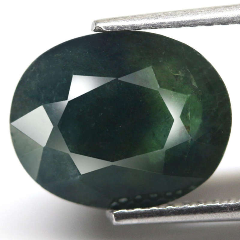 4.32Ct. Sapphire Bluish Green Oval Facet Normal Heated Natural Gemstone