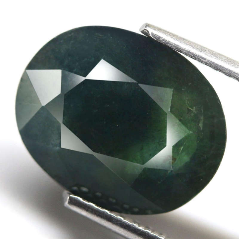 4.32Ct. Sapphire Bluish Green Oval Facet Normal Heated Natural Gemstone