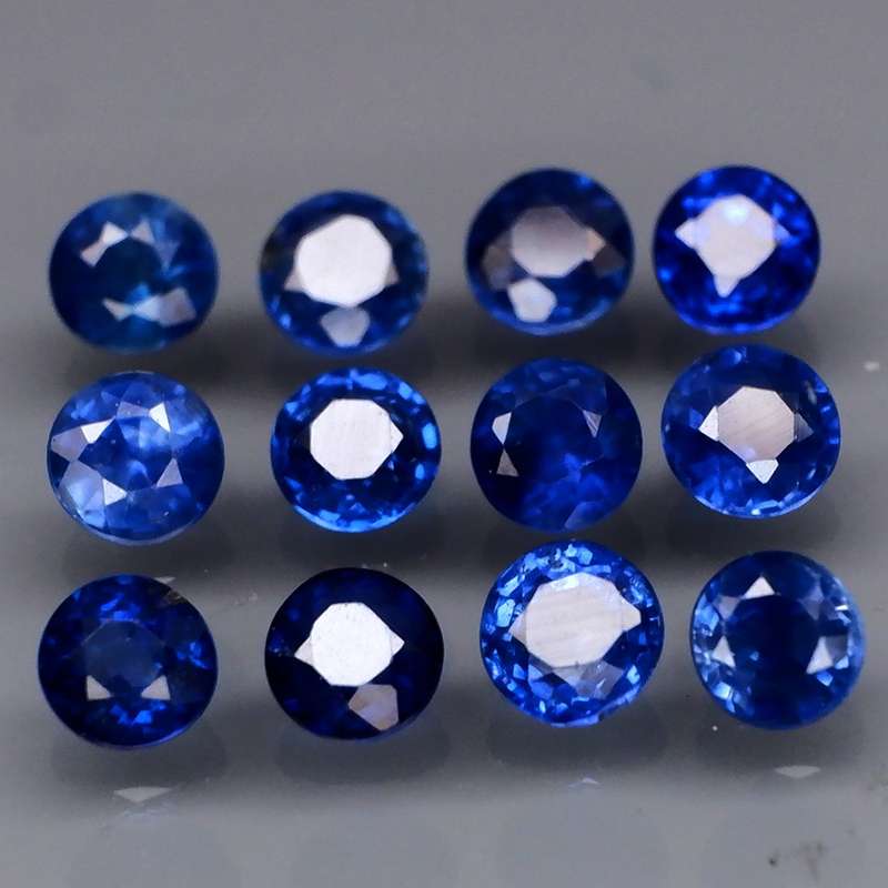 Sapphire **Top Cornflower Blue**  Round 3 mm. Ceylon, Sri Lanka 0.20Ct.
