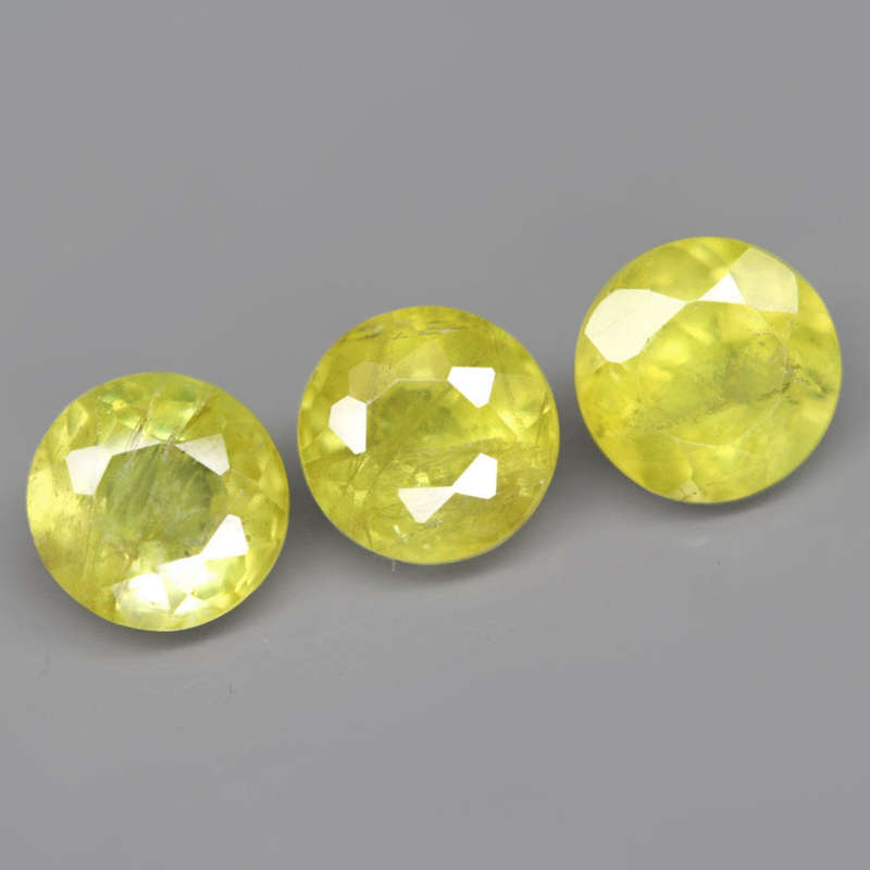 1.22Ct. Sphene Yellowish Green Round Madagascar Ravishing!Natural Gemstone