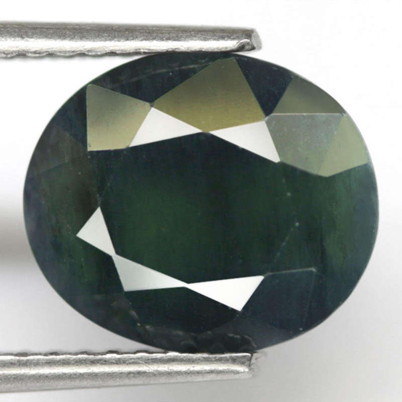 4.05Ct.  Sapphire Green Oval Big Normal Heated Australia Natural Gemstone