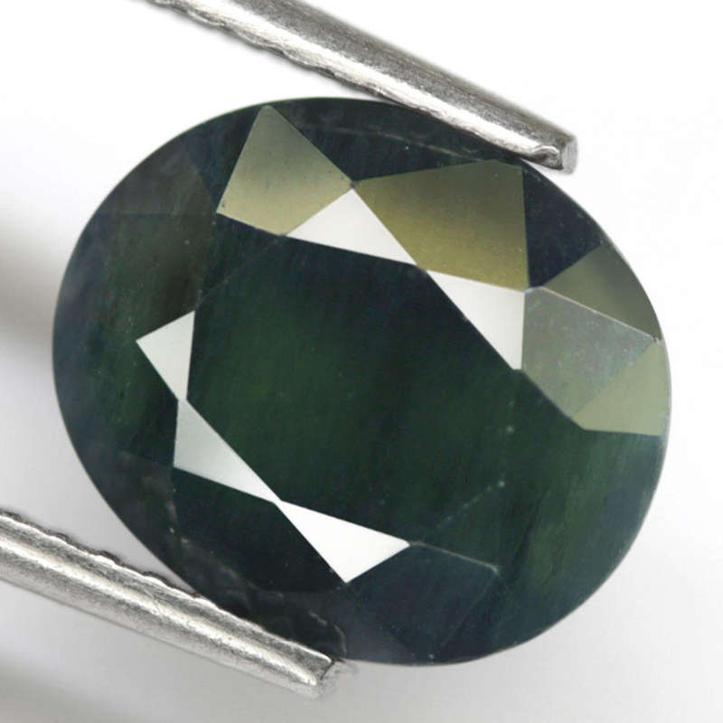 4.05Ct.  Sapphire Green Oval Big Normal Heated Australia Natural Gemstone