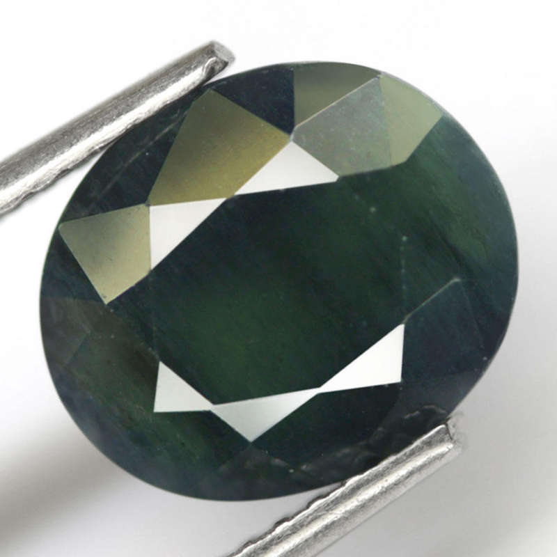 4.05Ct.  Sapphire Green Oval Big Normal Heated Australia Natural Gemstone