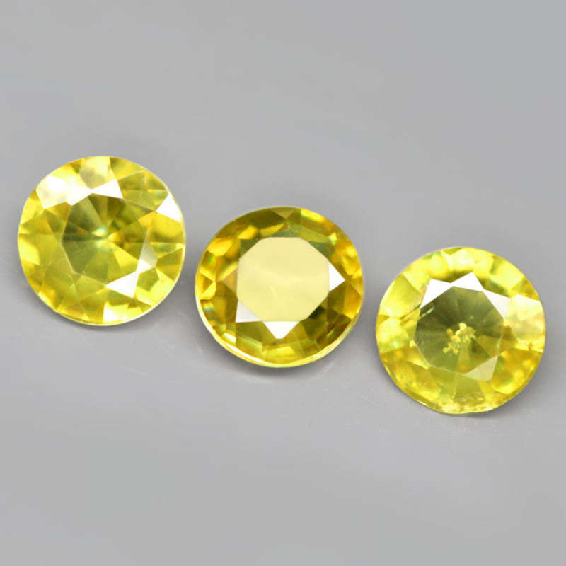 1.42Ct. Sphene Yellowish Green Round Madagascar Ravishing!Natural Gemstone