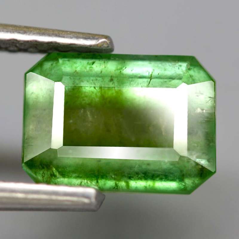 2.21Ct. Tourmaline Green Big Emerald Cut Mozambique Ravishing! Natural Gemstone
