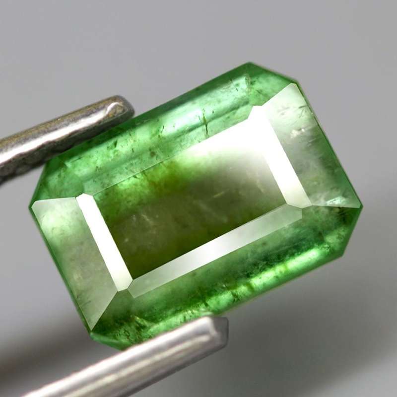 2.21Ct. Tourmaline Green Big Emerald Cut Mozambique Ravishing! Natural Gemstone