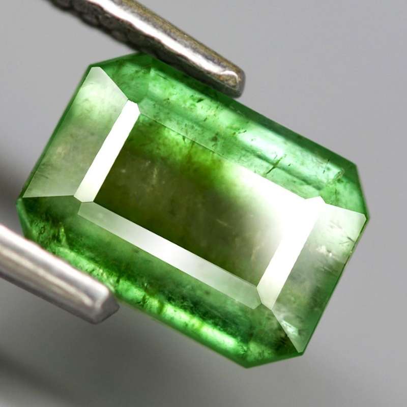 2.21Ct. Tourmaline Green Big Emerald Cut Mozambique Ravishing! Natural Gemstone
