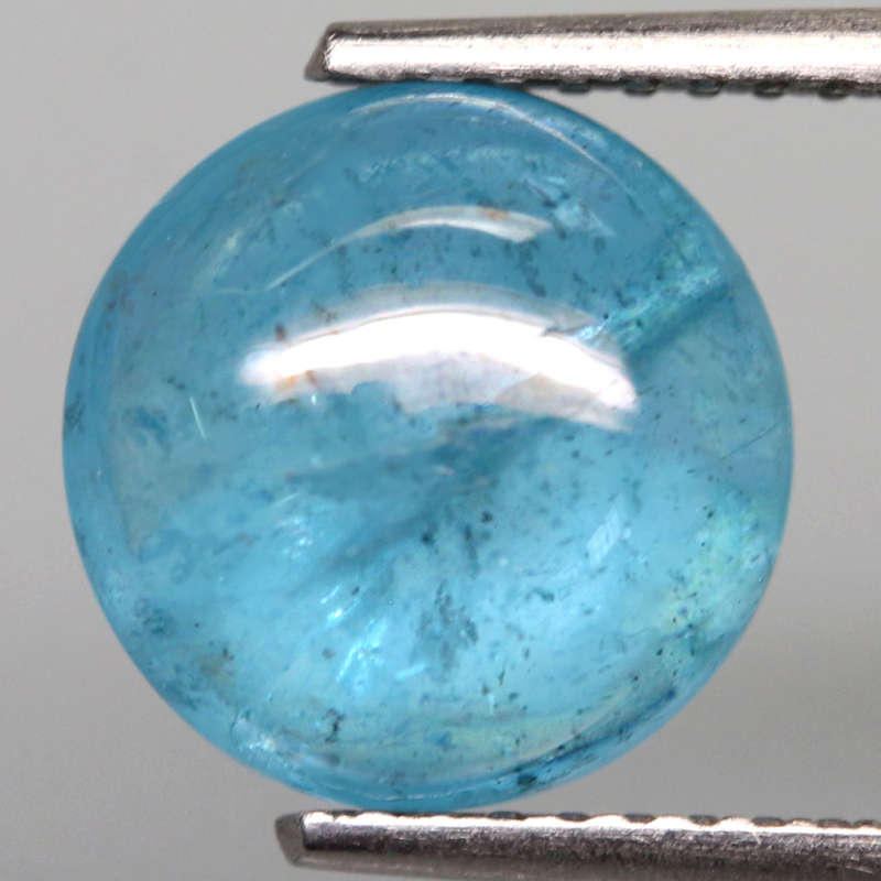 2.95Ct. Aquamarine Blue Round Cabochon Brazil Precious Gem Shimmering!