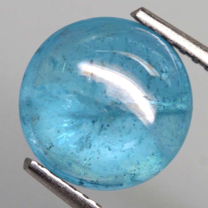 2.95Ct. Aquamarine Blue Round Cabochon Brazil Precious Gem Shimmering!
