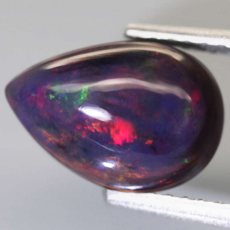 1.68Ct. Opal Pear Cabochon Multi Colors Glittering Rainbow  3D! Ethiopian Natural