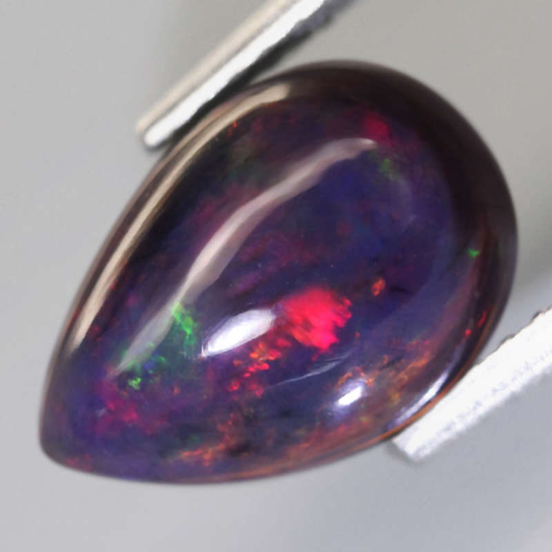 1.68Ct. Opal Pear Cabochon Multi Colors Glittering Rainbow  3D! Ethiopian Natural