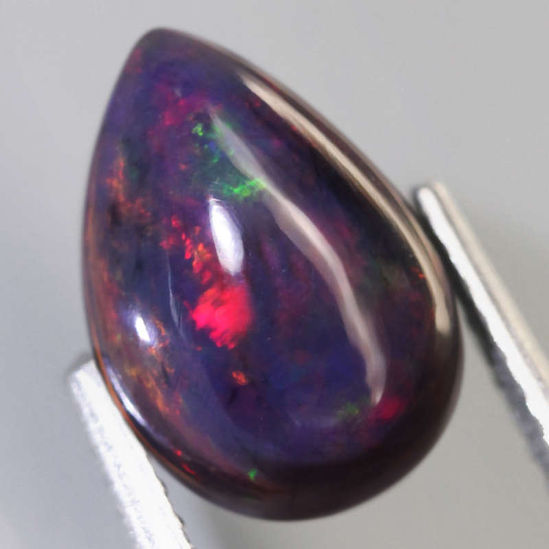 1.68Ct. Opal Pear Cabochon Multi Colors Glittering Rainbow  3D! Ethiopian Natural